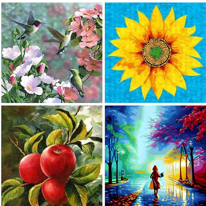

PhotoCustom DIY Pictures By Number Bird Kits Hand Painted Paintings Drawing On Canvas Painting By Numbers Animals Home Decor