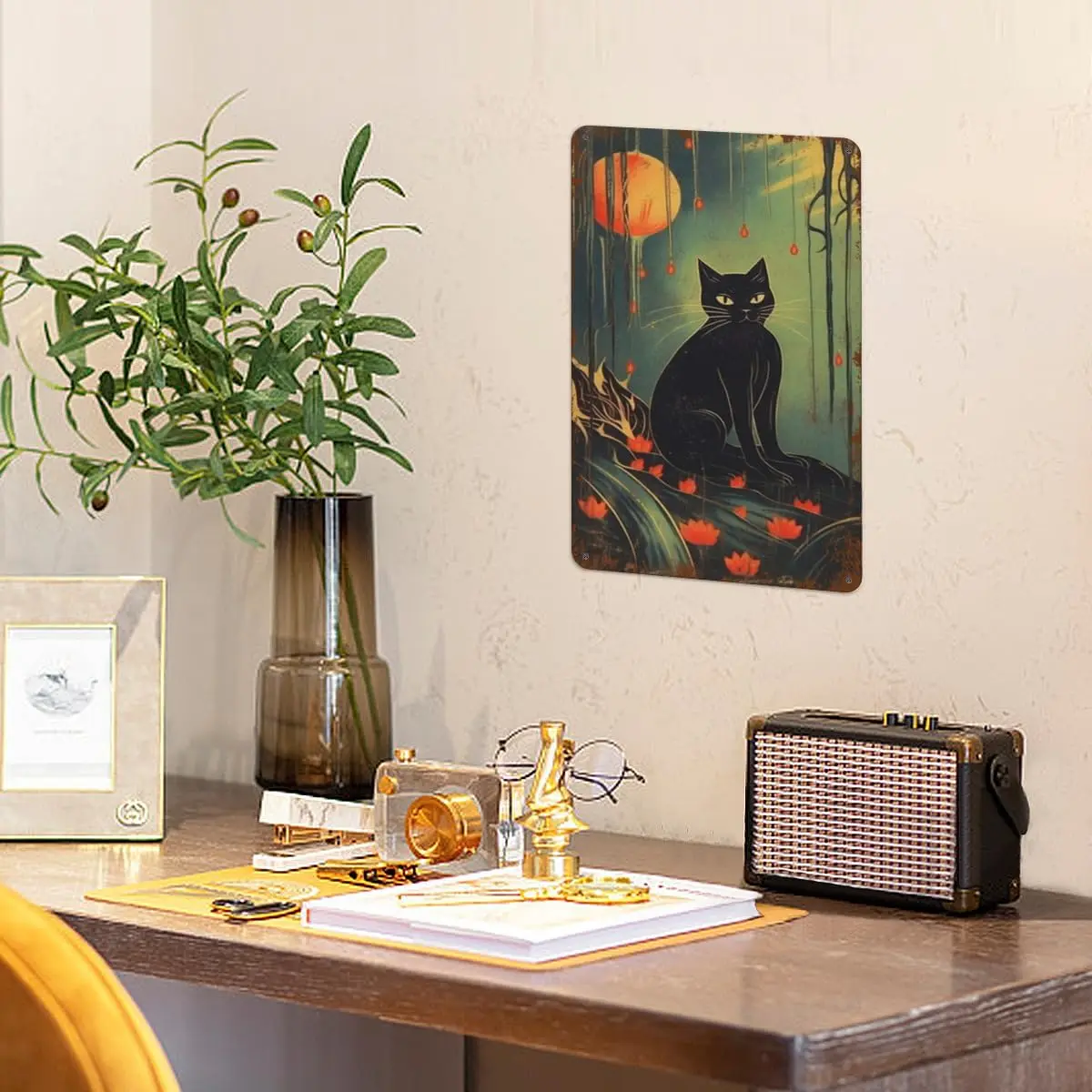 Ретро Spooky Blck Ct Metl Tn Sgn Vntge Hlloween Wll Декор для дома спальни кафе Brs Pubs Club Ktchen Grge Decorto