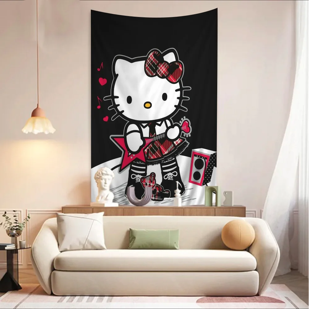 Sanrio H-Hello K-Kitty аниме гобелен хиппи цветок настенные ковры декор для общежития