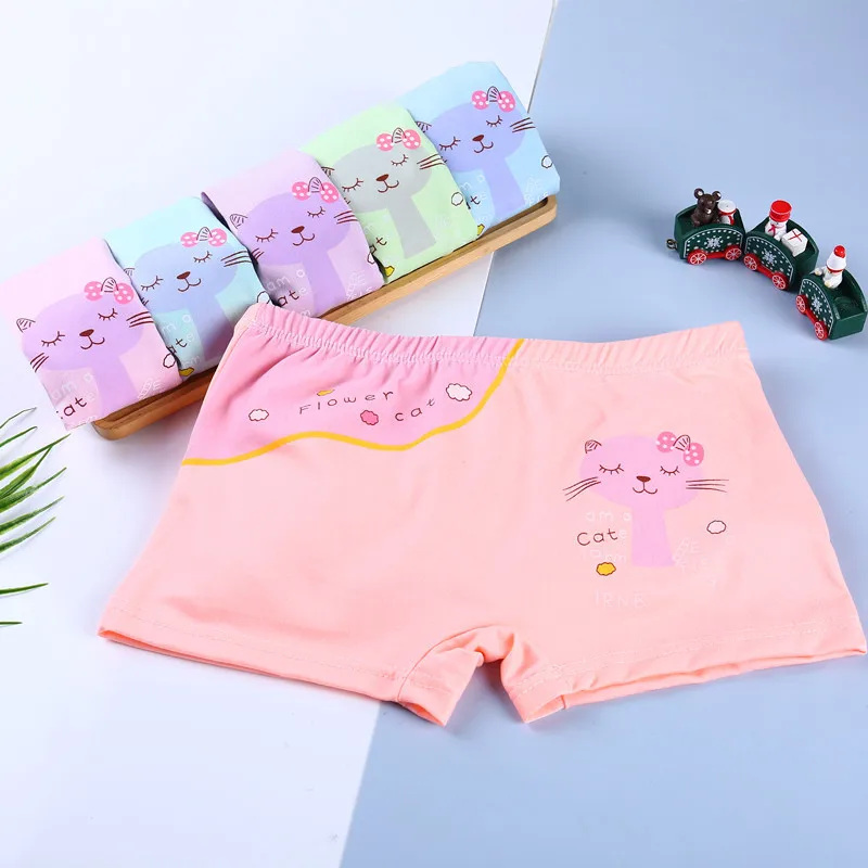 

5Pack of Girls Boxer Briefs Polyester Soft Comfortable Cute Cartoon Pattern for Young Girls Ages 3-8
