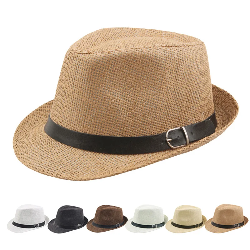 

Spring Summer Men's Bowler Hats Adult Classic British Style Gentleman Caps Retro Flat Brim Jazz Cap Sun Protection Outdoor Hats