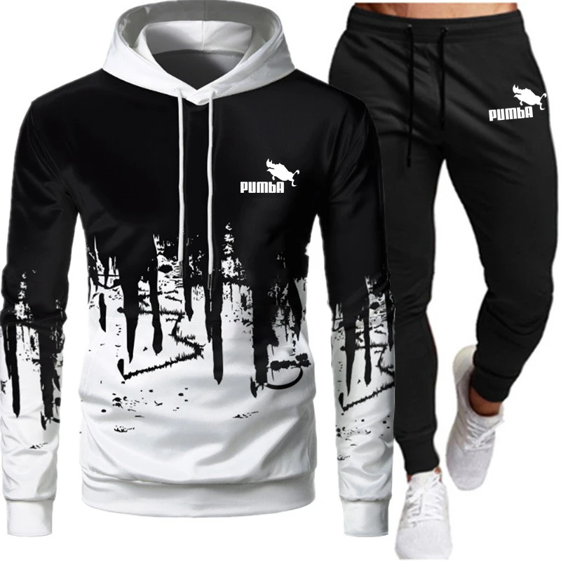 

New Men's Autumn Luxury Sweater + Pants Winter Sports Suit Hoodie Pants Casual Sportswear Men Brand Sport Designer Suits