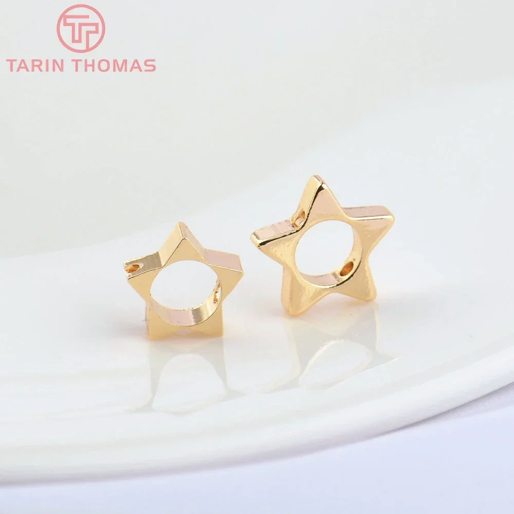 (4844) 20 шт. 8x8 2 мм 24-каратного золотого цвета латунные соединительные бусины в форме