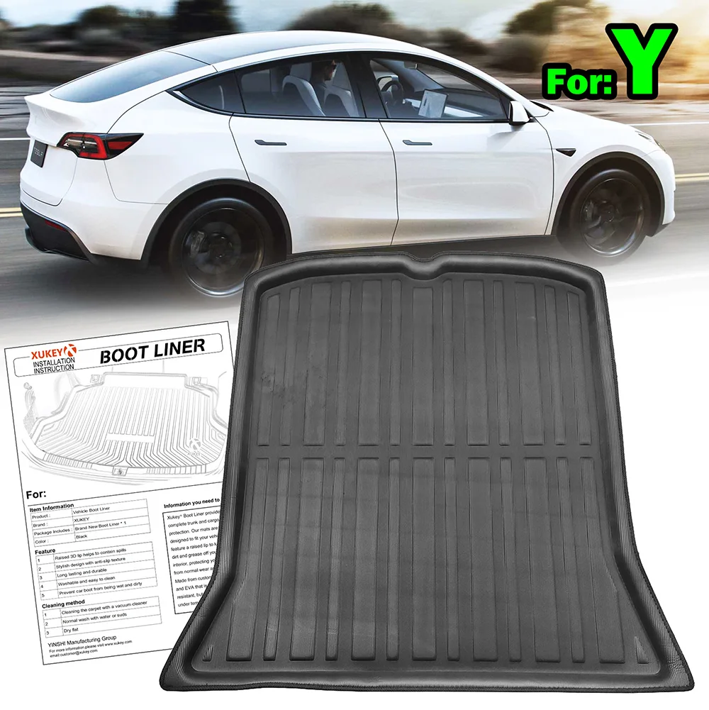 

Tailored For Tesla Model Y 2020 2021 Rear Boot Cargo Liner Trunk Floor Mat Tray Luggage Cover Protector Tray