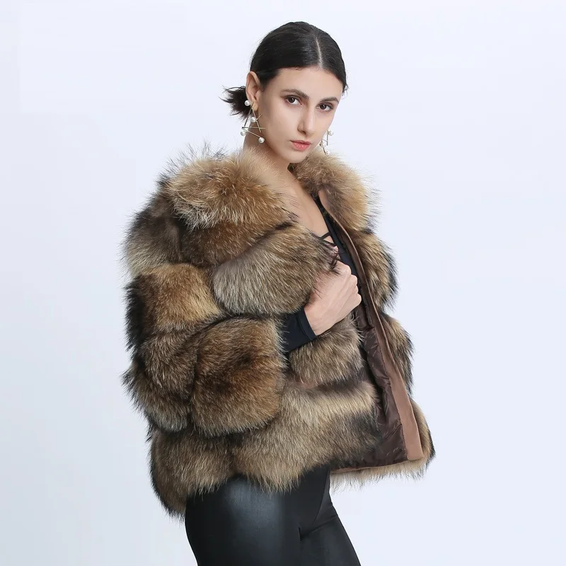 Full Raccoon Real Fur Jacket For Women Winter Natural Fox Fur Coat Ladies Genuine Warm Jacket Oversize Clothes Fashion Outerwear