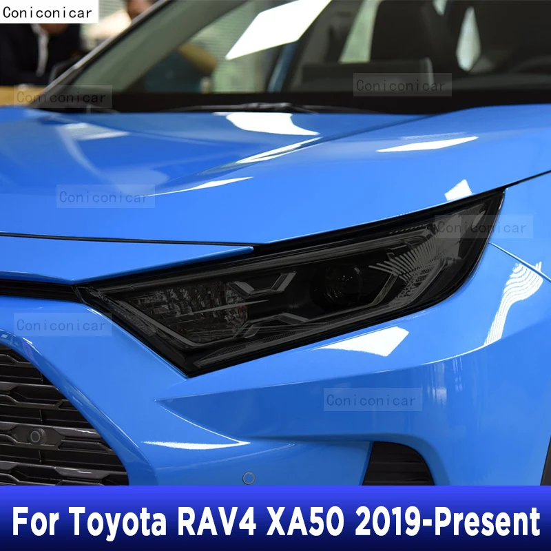 

2 Pcs Car Headlight Protective Film Vinyl Protection Transparent Black TPU Sticker For Toyota RAV4 XA50 2019 2020 Accessories