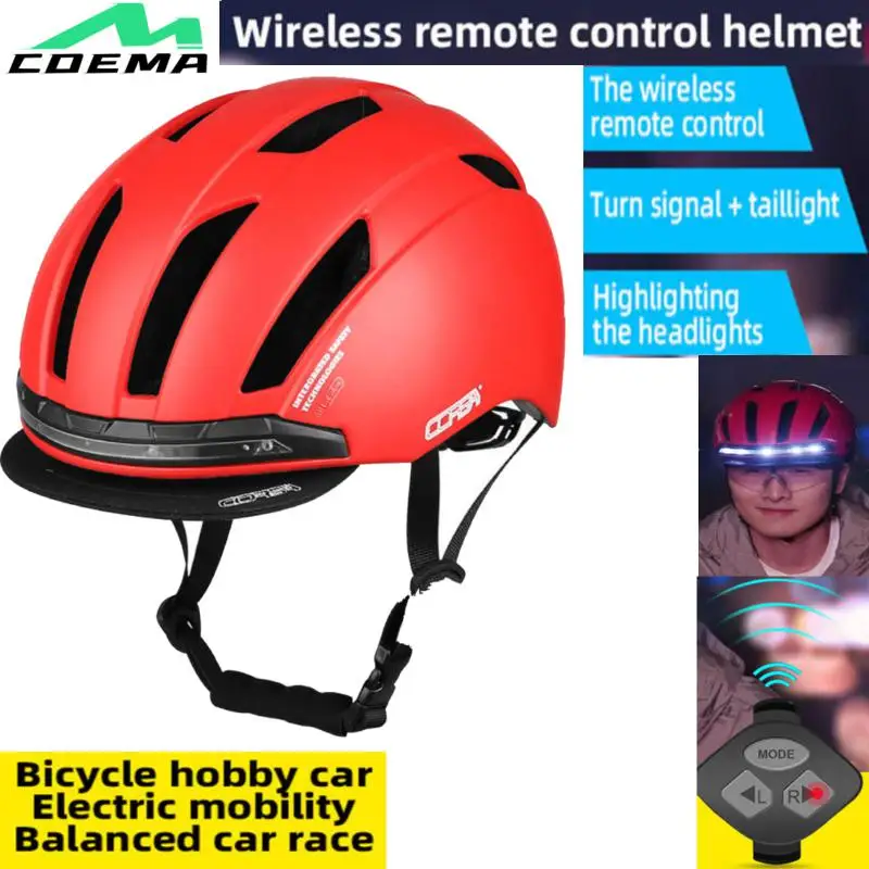 

New Bicycle Helmet LED Turn Signal USB Charging Belt Wireless Remote Control Bicycle Helmet Rear Light Safe Night Riding Warning