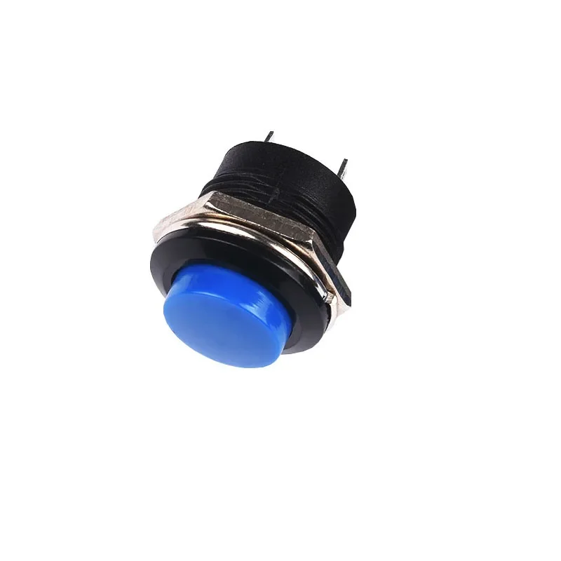 

6 шт., Мгновенный кнопочный переключатель 16 мм, Мгновенный Переключатель 6A/125VAC 3A/250VAC, круглые переключатели, цвет черный, красный, зеленый, белый, синий, желтый