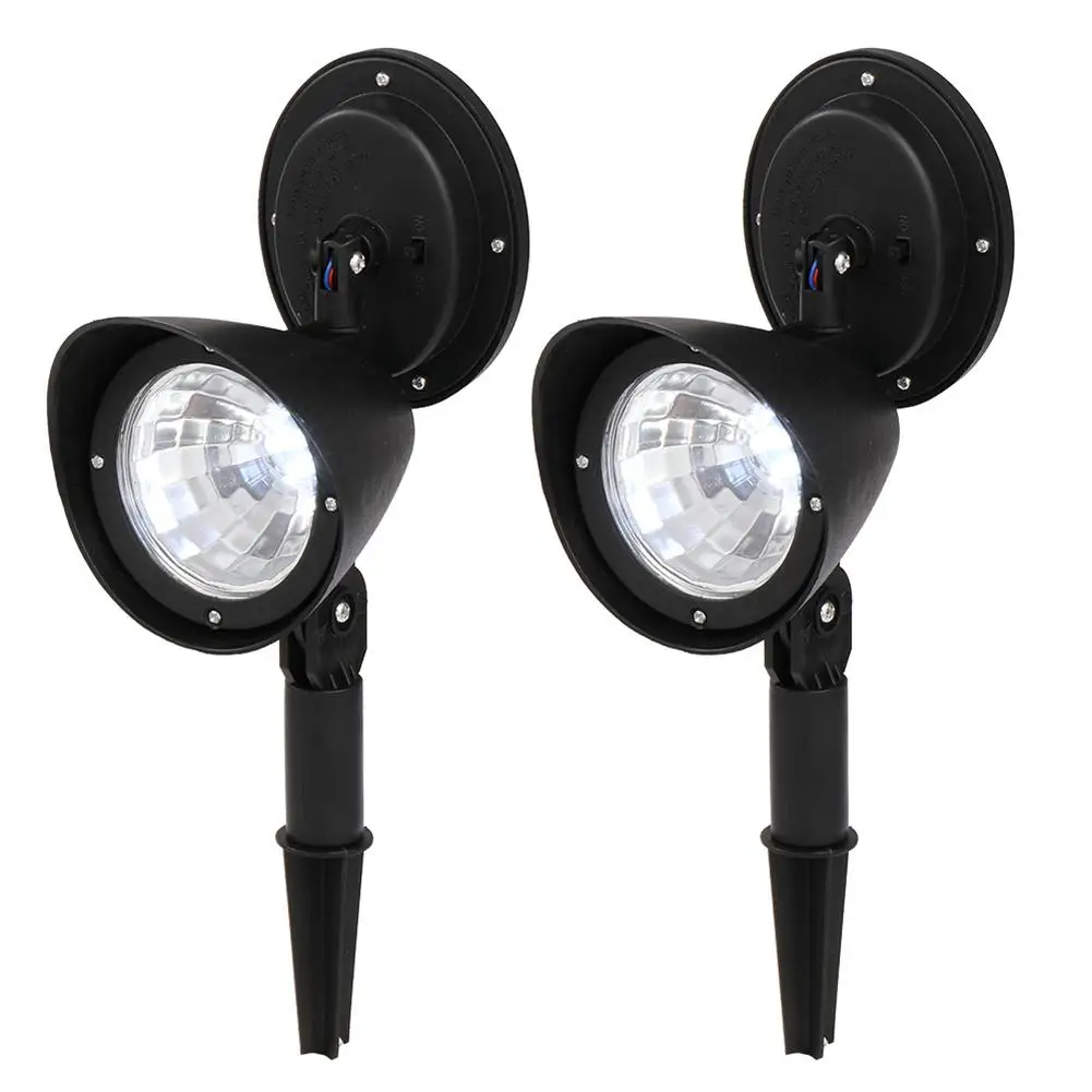 

2pcs Led Solar Spotlight Rechargeable Automatical Ground Stake Design For Outdoor Garden Patio Porch Pool Garden Decorative