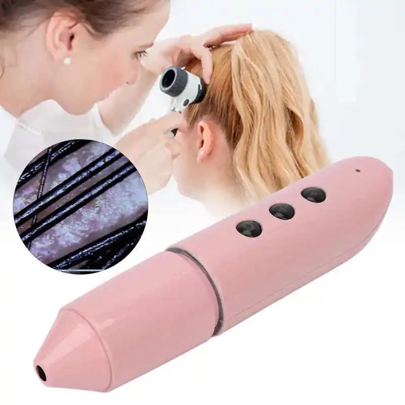 Hair Detector Scalp Skin 2MP Camera 100x WIFI Facial Wireless Beauty Tool Spa Monitor Pink for Analyse Home Use