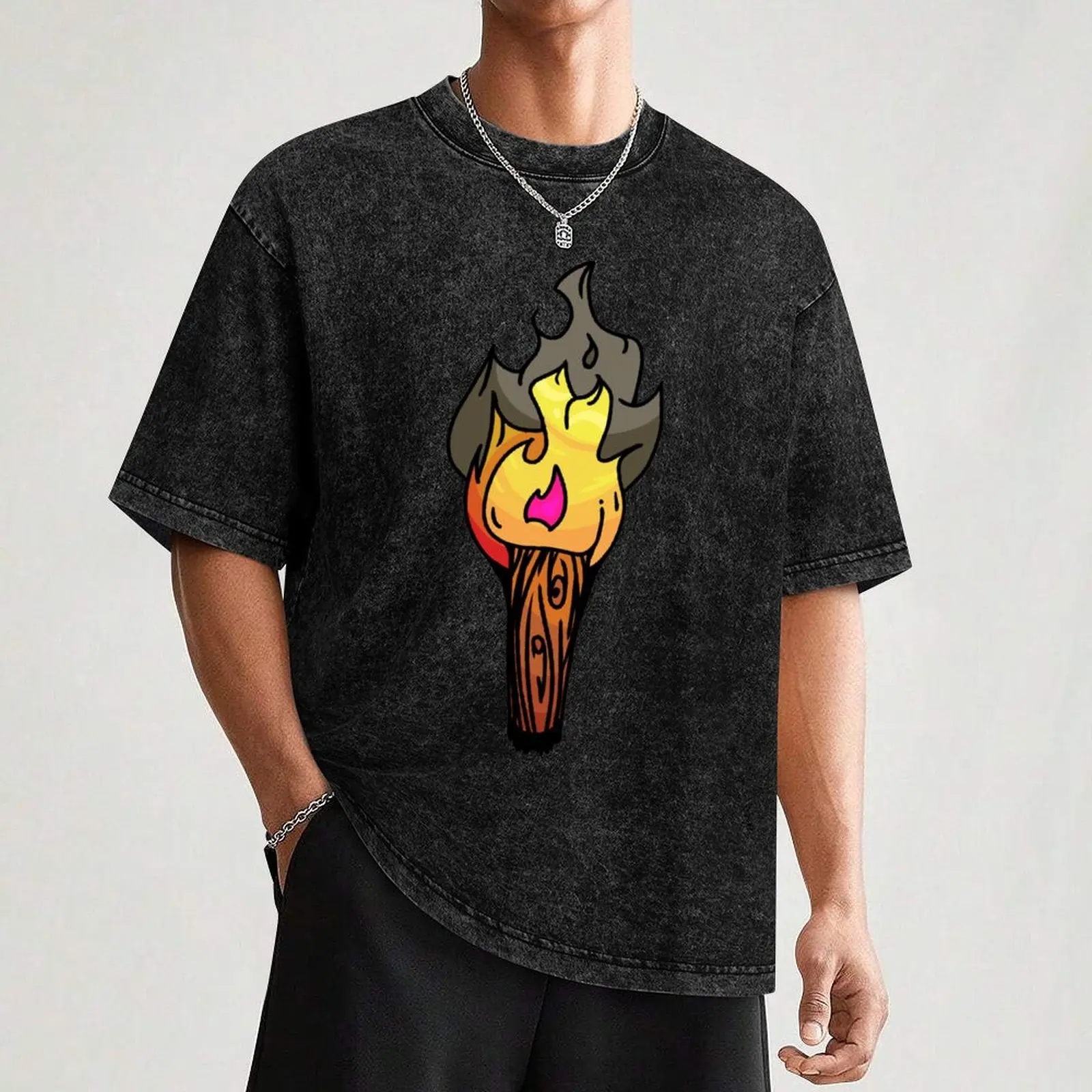 Футболка Gnarled Torch уличная одежда винтажная рубашка в стиле аниме футболка с