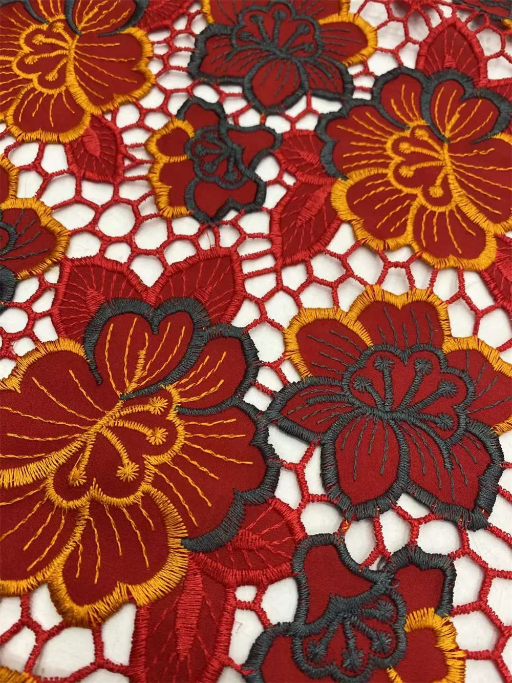 Роскошное хлопковое водорастворимое гипюровое кружево высшего качества вышивка