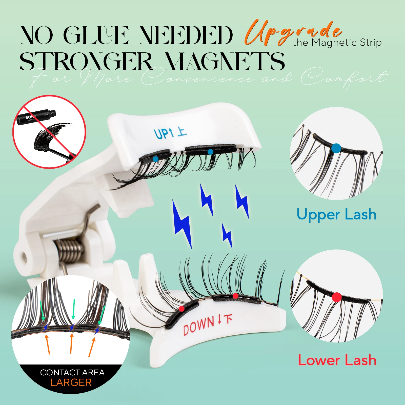 Фото VYRILA Upgrade Magnetic Eyelashes Brown/Black Reusable Soft Magnetic Lash with Applicator Natural Look No Glue Needed Lashes Kit №5