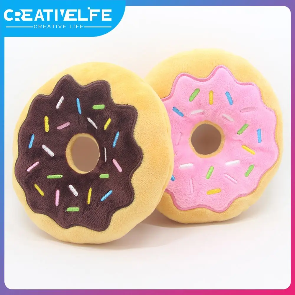 

Donut Squeaky Toy Dog 15cm Pet Toy Pets High Quality Plush Toy For Small Medium Dogs Dog Accessories Funny Chew Toy Sound Pp