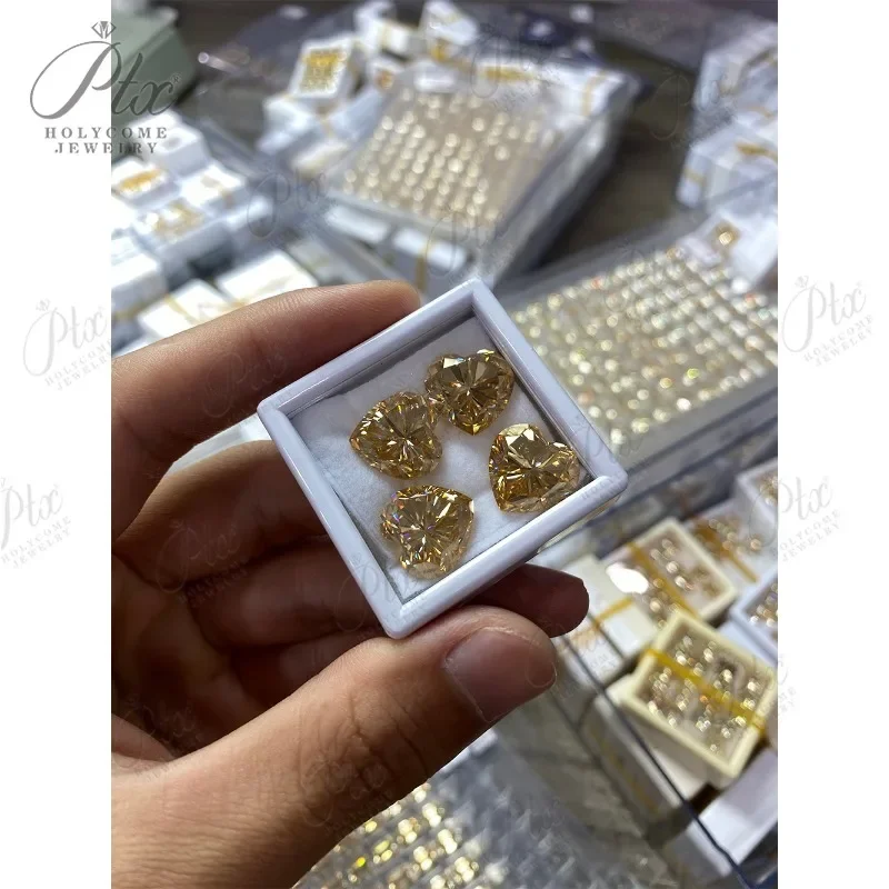 Распродажа высокое качество муассанит шампун форма сердца VVS четкость свободные