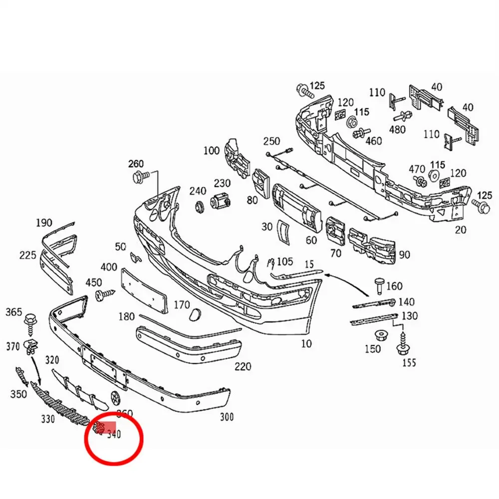 2108850153 2108850253 для Mercedes Benz E-Class W210 E320 E430 E55 1999-2003 2x крышка переднего бампера