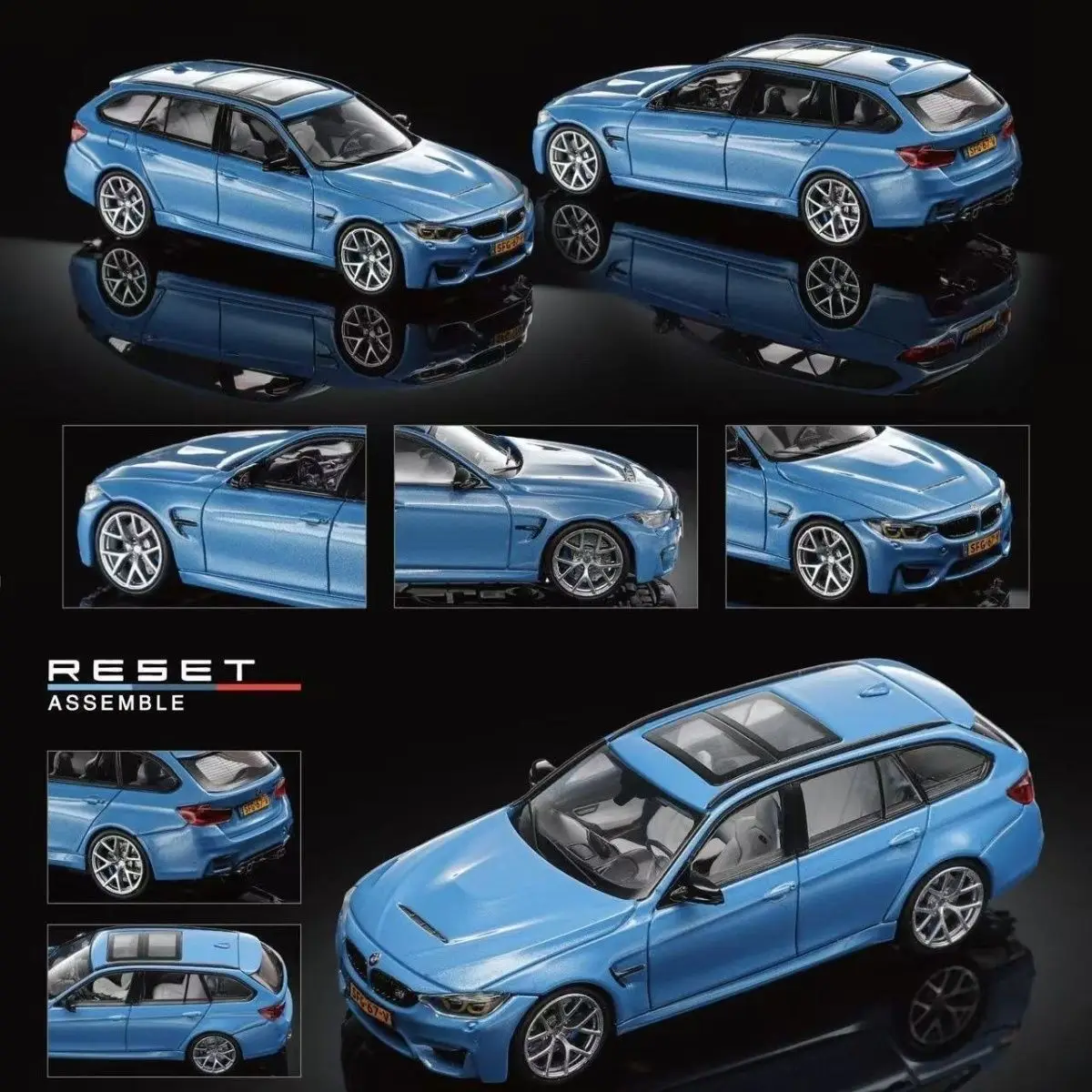 Фото Коллекционная модель автомобиля Mortal 1:64 BMW M3 F81 Crock Pot Hunting, перламутрово-белая, из сплава №5