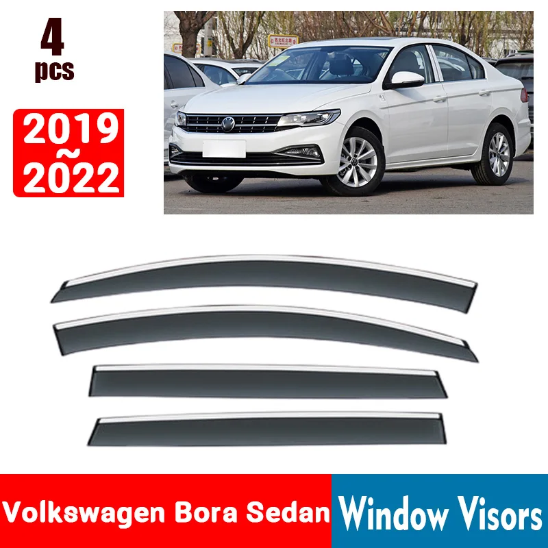 FOR Volkswagen Bora Sedan 2019-2022 Window Visors Rain Guard Windows Rain Cover Deflector Awning Shield Vent Guard Shade Cover