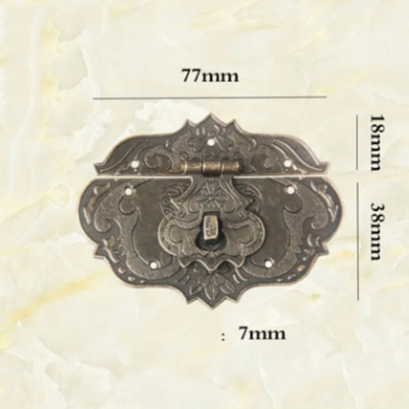 Бронзовая защелка для шкафа + Античный китайский старый замок аксессуары мебели