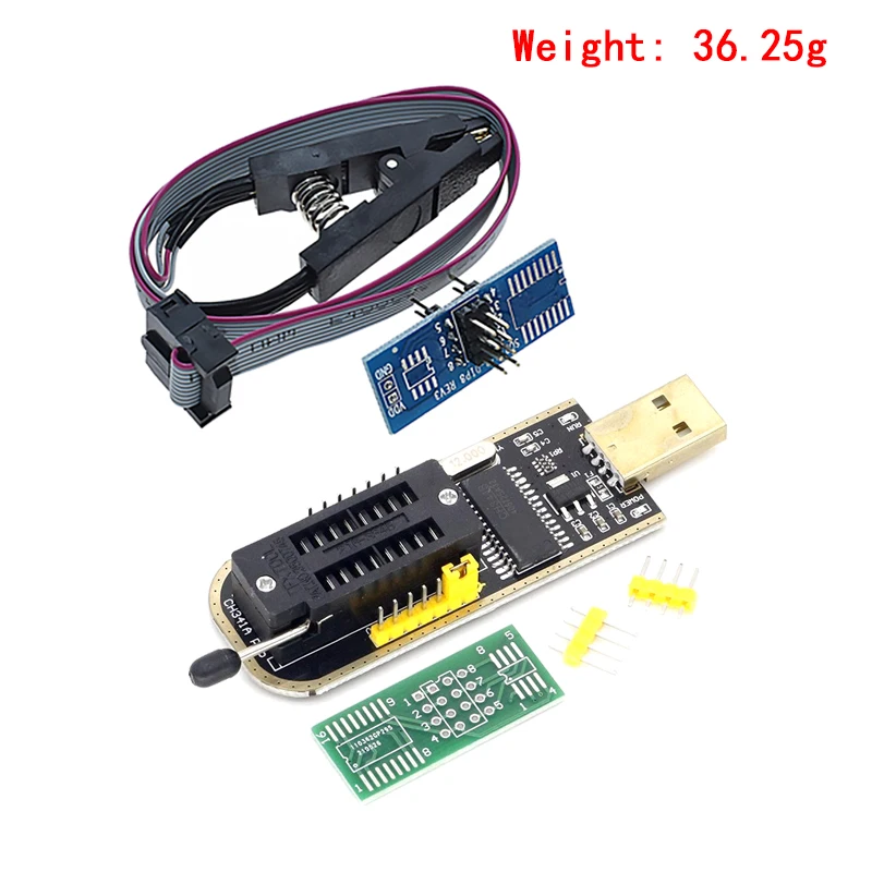 Фото CH341A XTW100 24 25 серии EEPROM Flash BIOS CH341 Модуль программатора USB + тестовый зажим SOIC8 SOP8 для EEPROM 93CXX/25CXX/24CXX №5
