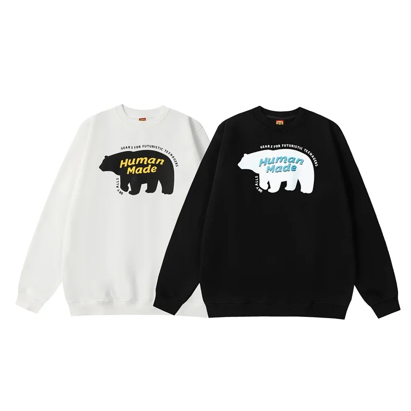 

Толстовка с мультяшным медведем, 인든 든, повседневные спортивные свободные толстовки, изготовленные мужчинами и женщинами, флокирующий мягкий пуловер, одежда