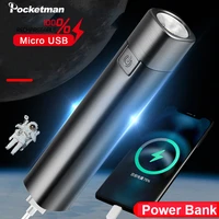 portable led flashlight pocket sized flashlights usb rechargeable flashlight waterproof torch with built in battery