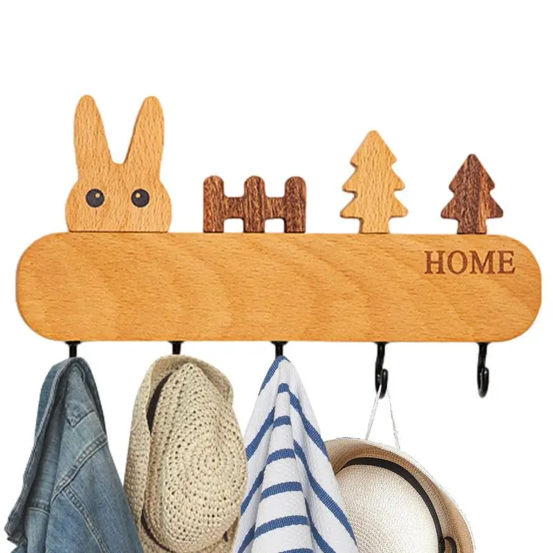 

Wall Hooks For Hanging Rustic Farmhouse Pattern Wooden Coat Racks Wall Mount Wooden Utility Hooks Heavy Duty Organizer Holder