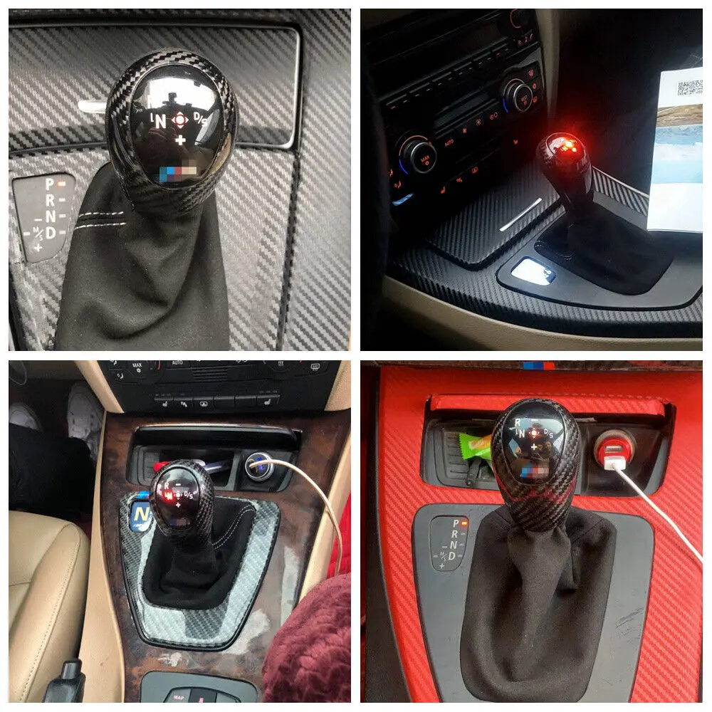 Ручка переключения передач WXZOS LHD из углеродного волокна для BMW 6-Series 2004-06 E63 E64 650i