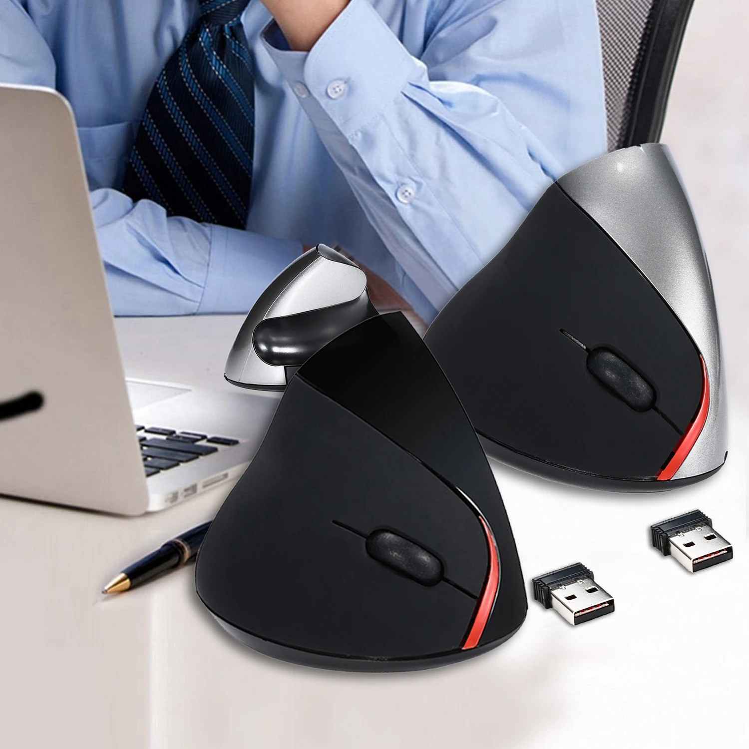 

2.4 Ghz Wireless Vertical Ergonomic Optical Rechargeable 5D 2400DPI Gaming Mouse