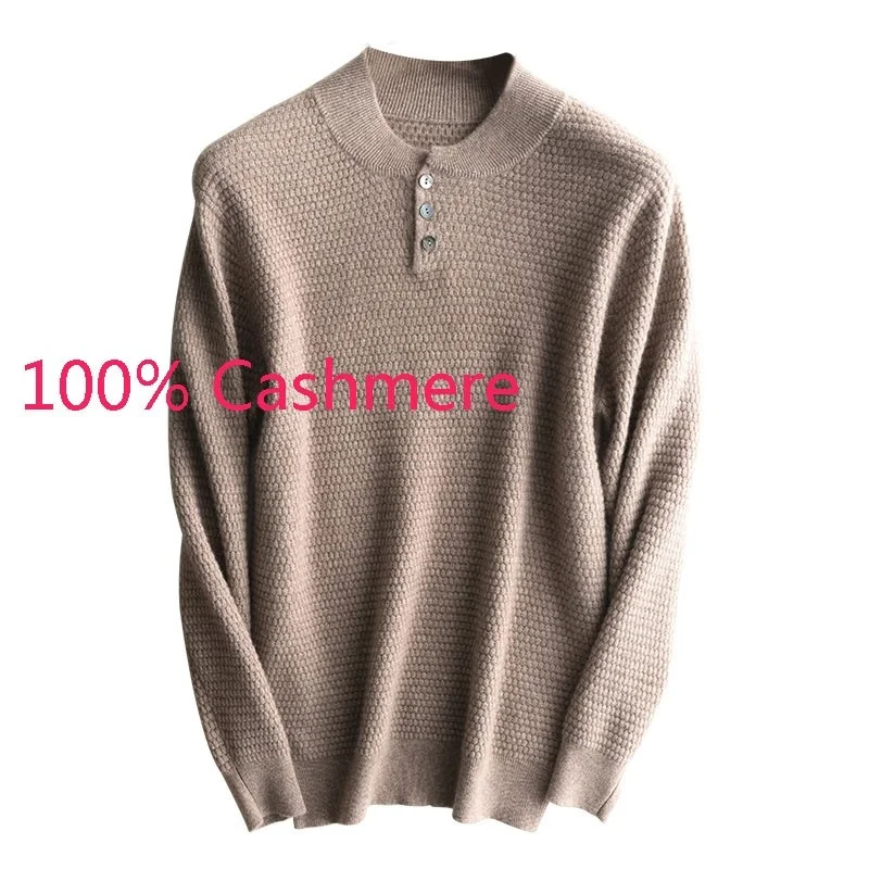 

Новое поступление, Модный высококачественный осенне-зимний 100% чистый кашемировый мужской утепленный пуловер, вязаный Повседневный свитер, размер MLXL2XL3XL