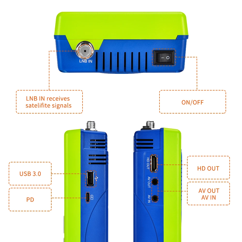 Цифровой спутниковый искатель V8 Finder 2 HD DVB-S2X/S2/S H.265 ЖК-дисплей 3 5 дюйма 5000 мАч