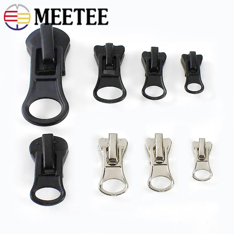 

20Pcs Meetee 3#5#8#10# Zipper Sliders for Resin Zip Bag Garment Zippers Puller Luggage Clothes Zips Head DIY Sewing Accessories