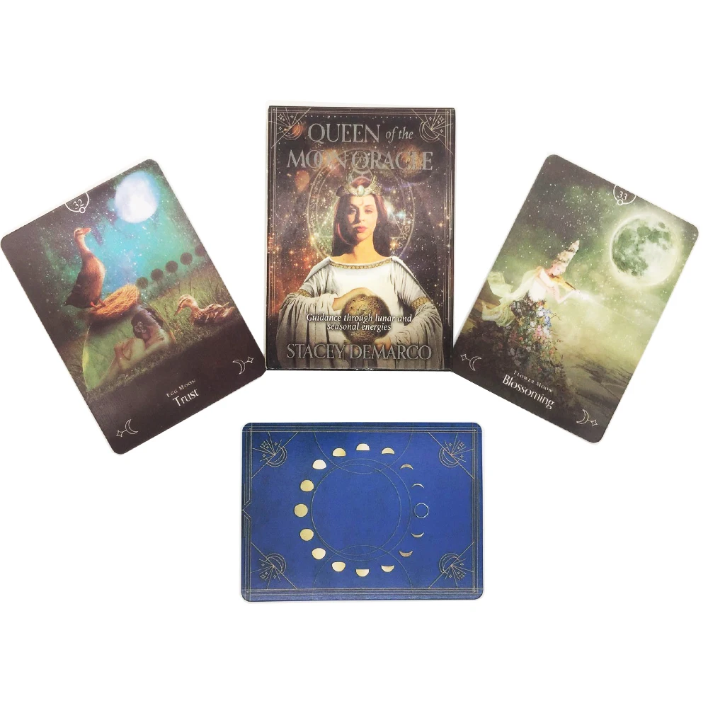 

Queen Of The Moon Oracle Cards Game Full English Friend Party Board Game Divination Fate Tarot Cards