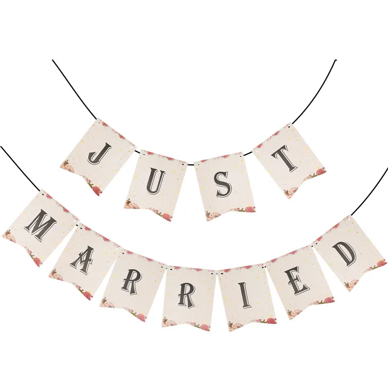 

1set Just Married Wedding Banner Photo Props Bride To Be Bride Tribe Wedding Party Decoration Supplies