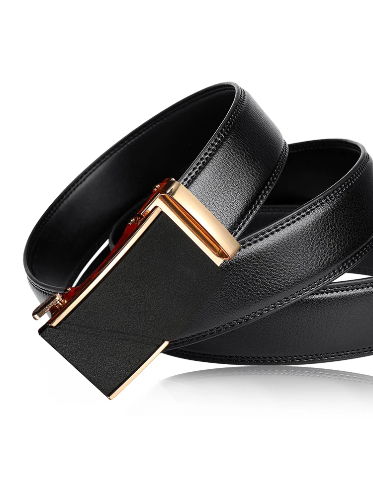 Ремень мужской с автоматической пряжкой люксовый пояс металлической