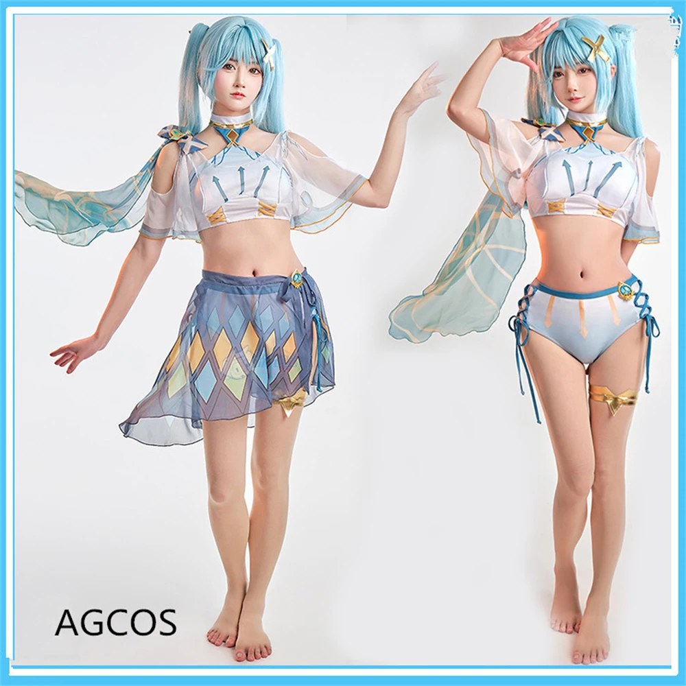 

Купальники AGCOS Game Genshin Impact Faruzan Doujin женские, купальный костюм для косплея, пикантное летнее бикини, фарузан, косплей