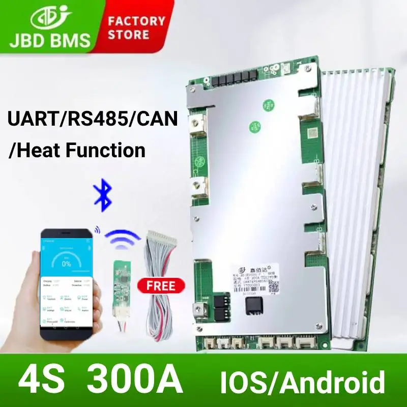 

JBD Smart BMS 4S 12 В 18650 а Lifepo4 балансировочный литий-ионный Bms с Canbus литиевые аккумуляторные батареи Защитная плата Pcb
