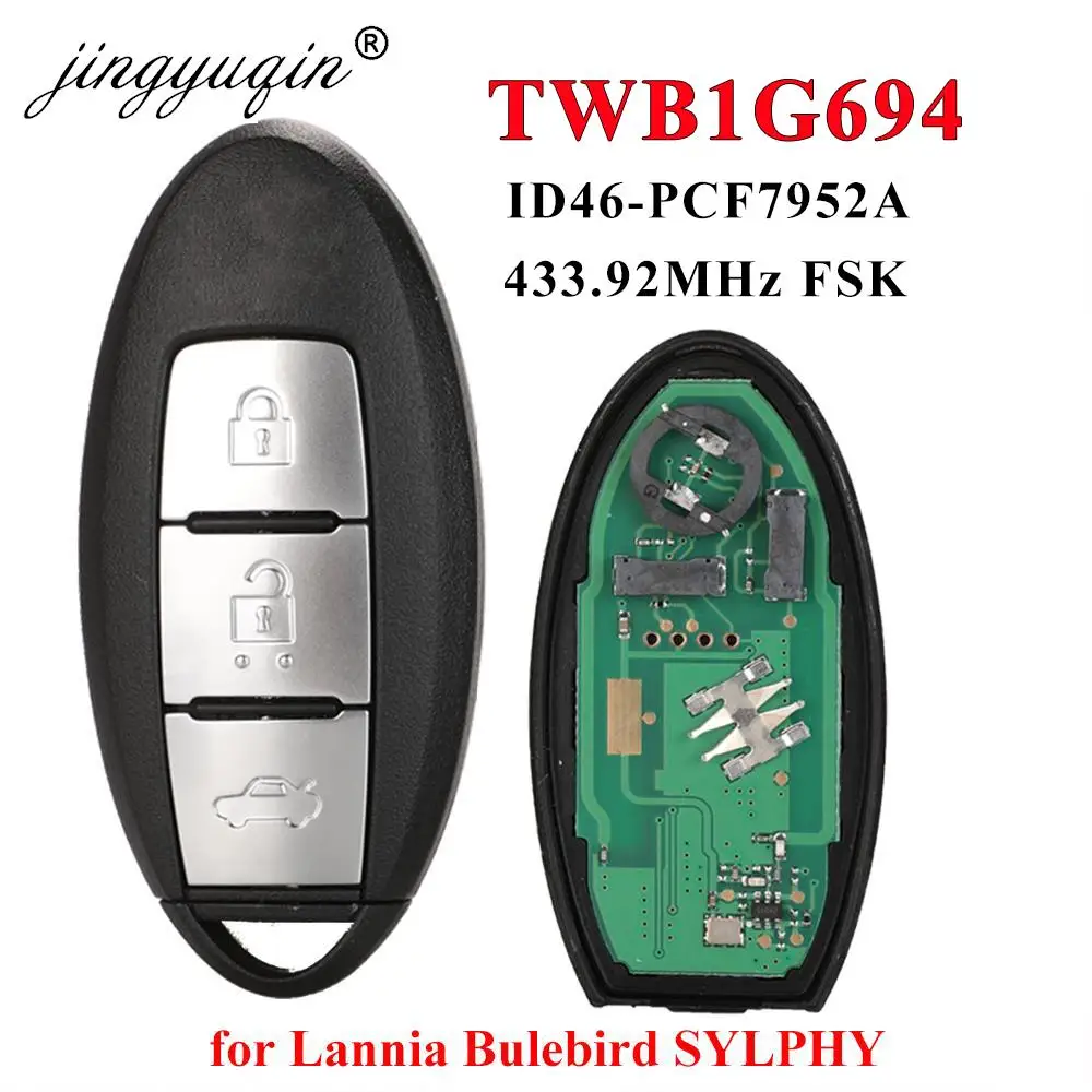 Jingyuqin TWB1G694 3BTN 433 МГц ID46 бесключевая версия для Nissan Lannia Sentra NV200 Bulebird SYLPHY Versa
