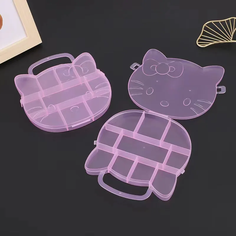 Новый прозрачный пластиковый контейнер для хранения Hello Kitty Sanrio с героями аниме и