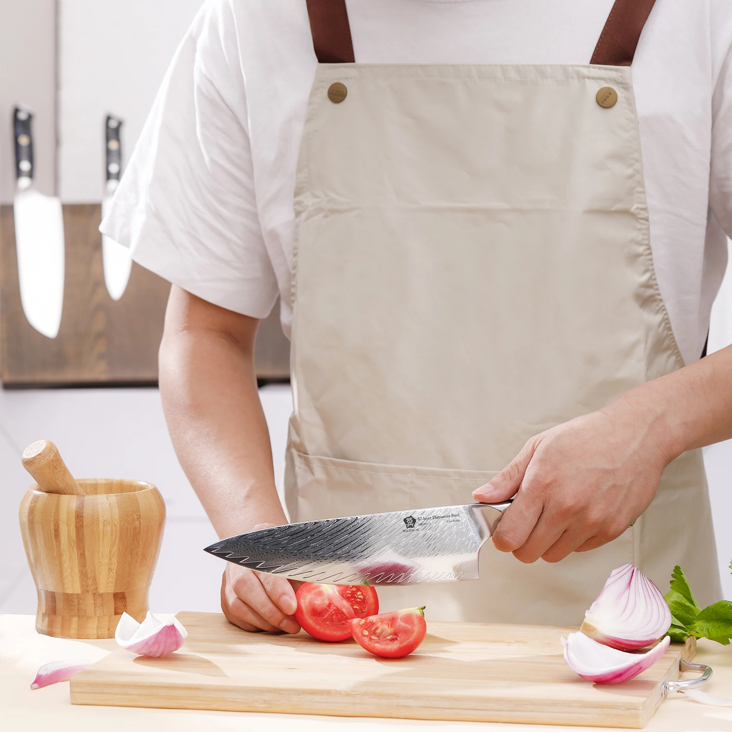 WILDMOK 67-слойные кухонные ножи из дамасской стали VG10 — 8-дюймовый нож шеф-повара с