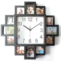 16 Inch Plastic Photo Frame Photo Creative Living Room Wall Clocks Mute Clock Hanging Home Simple Clock Wall