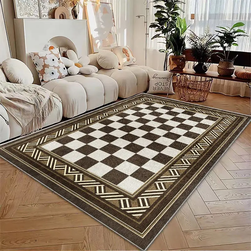 

Nordic Light Luxury Living Room Carpet Geometric Abstract Rug Non-slip and Dirt-resistant Entrance Mat Modern Home Bedroom Rugs