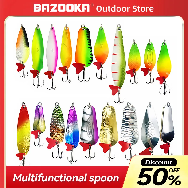 

Bazooka Spoon Fishing Lure Metal Spinner Trout Baits Hard Peche Leurre Sequins Noise Sequins Paillette Spinner Perch Bass