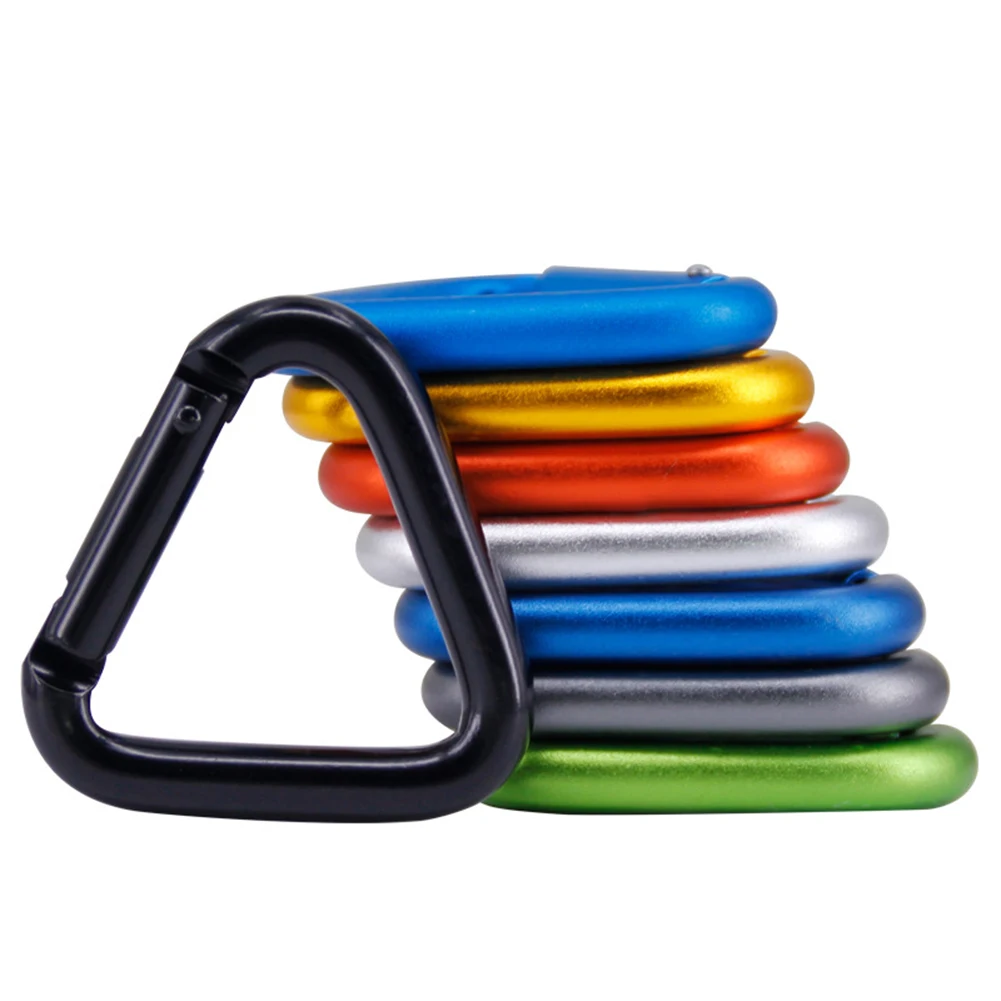 

5pc Triangle Carabiner Camping Hiking Keychain Snap Clip Hook Kettle Buckle Aluminum Alloy Triangle Buckles Outdoor Tools