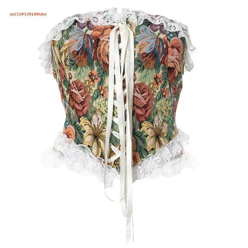 

Push Up Bustier Corset Top Bodice Corset Crop Tops Lace Up Corset Bustier Top Vintage Floral Corset Vest
