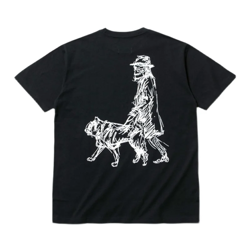 

23SS Yohji New Yamamoto Summer Printing Walk A Dog Men's And Women's Round Neck Short Sleeved T-shirts