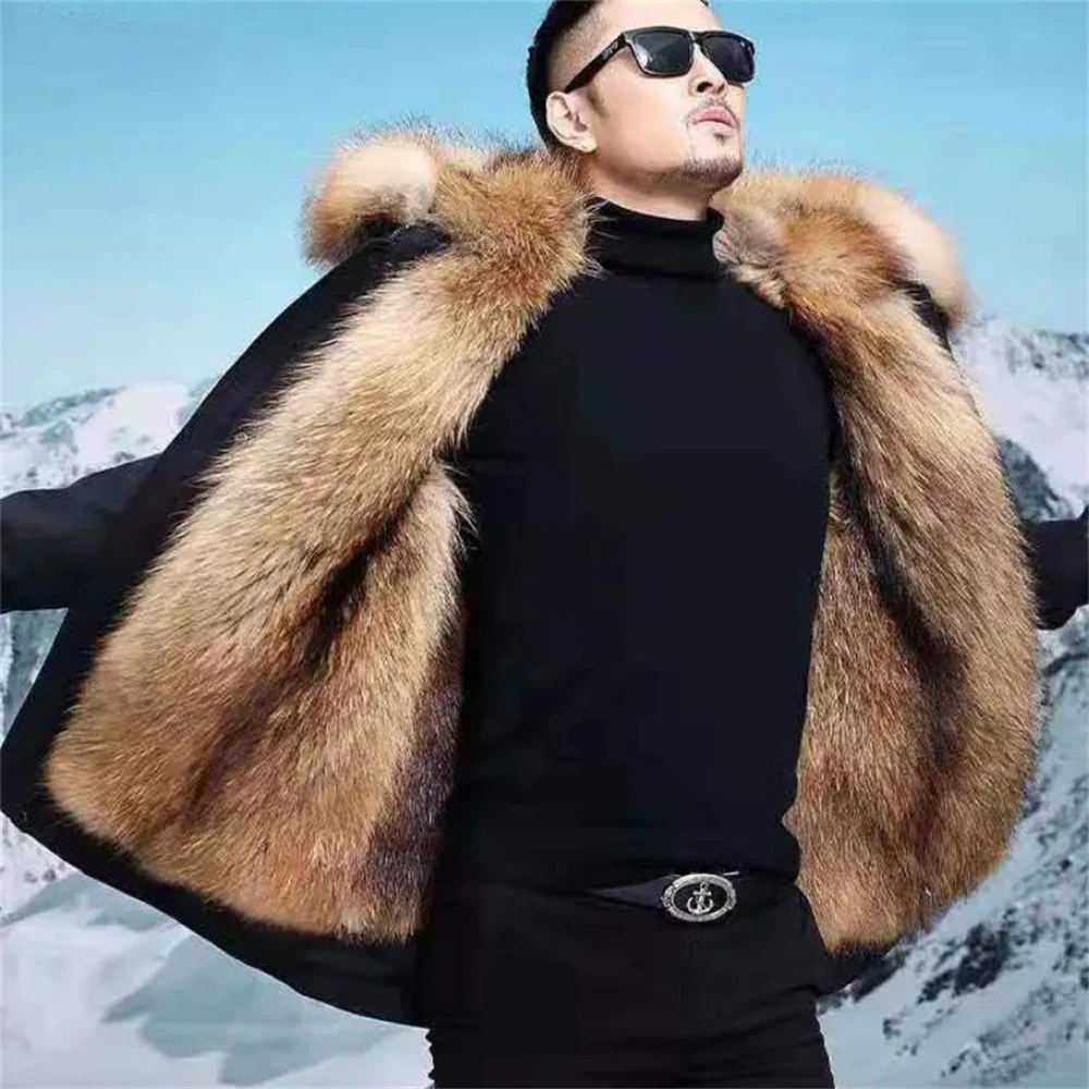 Пальто из искусственного меха Свободное пальто Толстое теплое мужское плюшевое