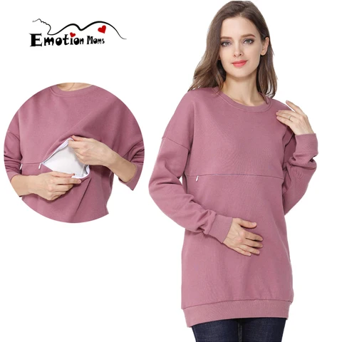 Большой размер, осенне-зимняя одежда для беременных, свитер, хлопковый топ с длинными рукавами для кормления, одежда для кормления грудью, свитер для беременных женщин