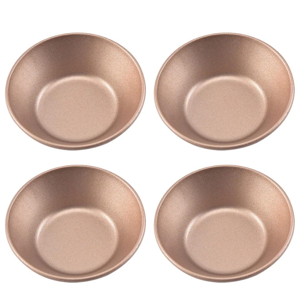 

4Pcs Carbon Steel Egg Tart Molds Round Shape Mini Pie Baking Molds Pudding Molds