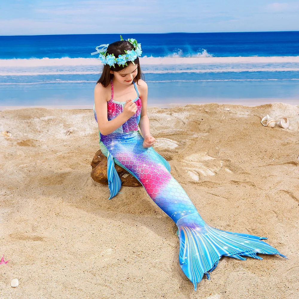 Женский летний костюм Русалочки купальный с моноластами для девочек |